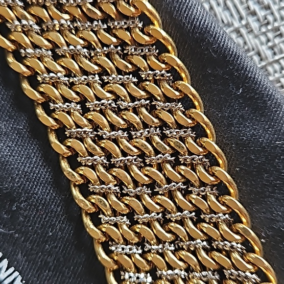 💸SOLD💸 Saint Laurent Gold Silver Chain Bracelet w/Dustbag - Picture 4 of 7